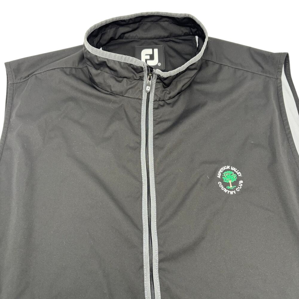 Footjoy Mens Large Solid Black Full Zip Polyester… - image 1